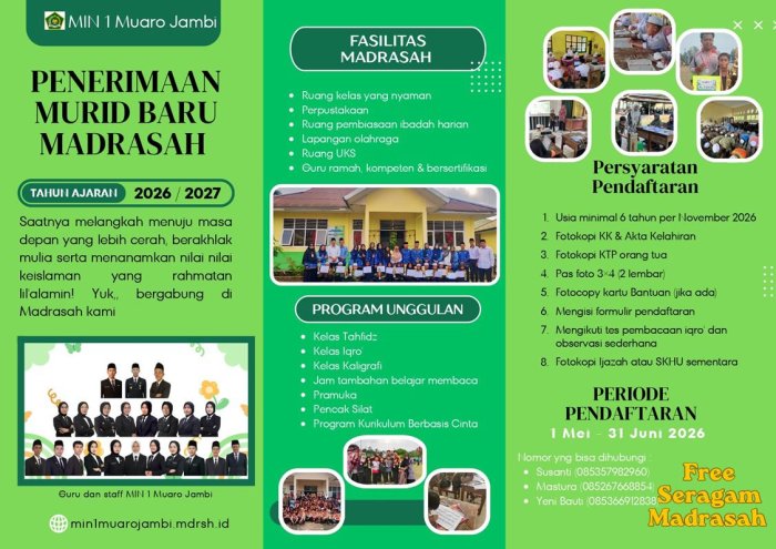 Ingin Pendidikan Terbaik untuk Anak? Yuk, Daftar PPDB di MIN 1 Muaro Jambi!